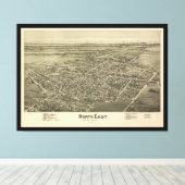 North East Erie County Pennsylvania (1896) Canvas Afdruk (Insitu (Houten vloer))