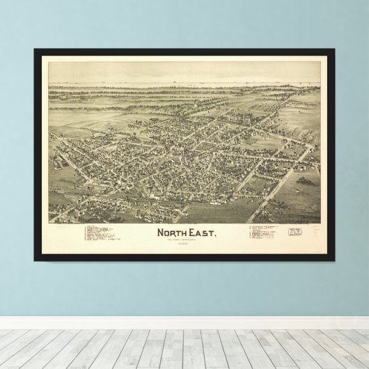 North East Erie County Pennsylvania (1896) Canvas Afdruk (Insitu (Houten vloer))