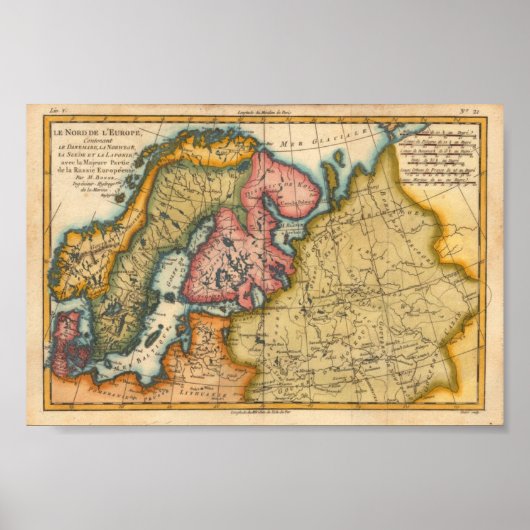 North Europe Bonne, M. 1760 Reproduction Poster (Voorkant)