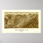 North Fork and Clark, WV Panoramic Map - 1911 Poster (Voorkant)