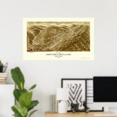 North Fork and Clark, WV Panoramic Map - 1911 Poster (Thuiskantoor)