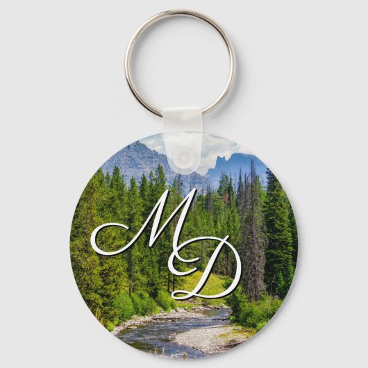 North Fork Shoshone River Monogram Sleutelhanger (Voorkant)