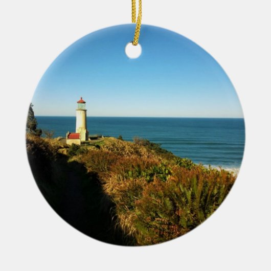North Head Lighthouse, Cape Disappointment, WA Keramisch Ornament (Voorkant)