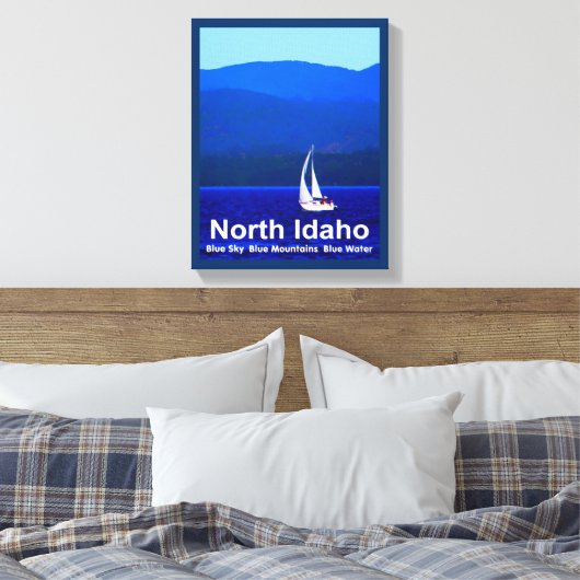 North Idaho Blue Canvas Afdruk (Insitu (Slaapkamer))