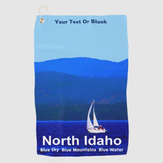North Idaho Blue Golfhanddoek (Voorkant)