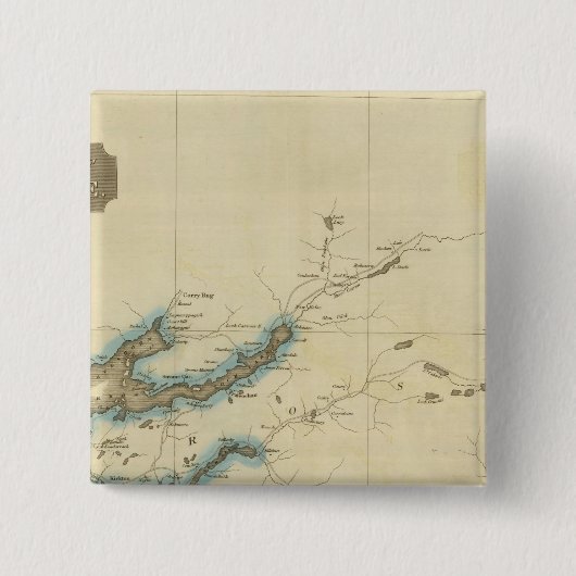 North Inverness Shire Vierkante Button 5,1 Cm (Voorkant)