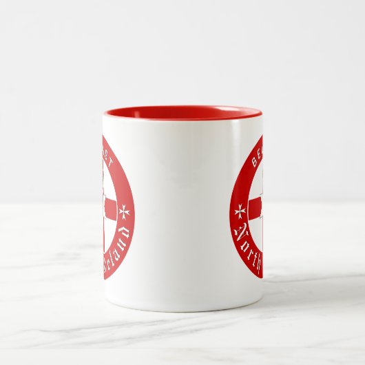 North Ireland Coffee Mok, Belfast, Ulster Flag Tweekleurige Koffiemok (Center)