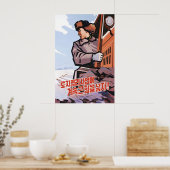North Korea Propaganda Poster Let's continue to (Keuken)