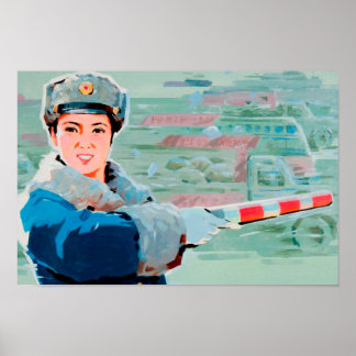 North Korean Propaganda Poster- Happiness This way Poster