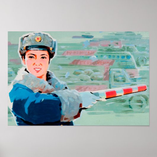 North Korean Propaganda Poster- Happiness This way Poster (Voorkant)