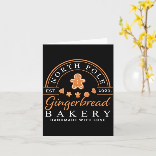 North Le Gingerbread Bakery Baking Christmas Party Kaart (Gele Bloem)