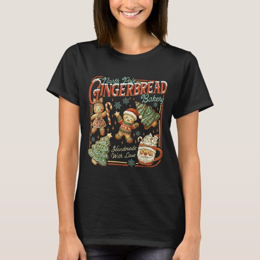 North Le Gingerbread Bakery Christmas  T-shirt (Voorkant)