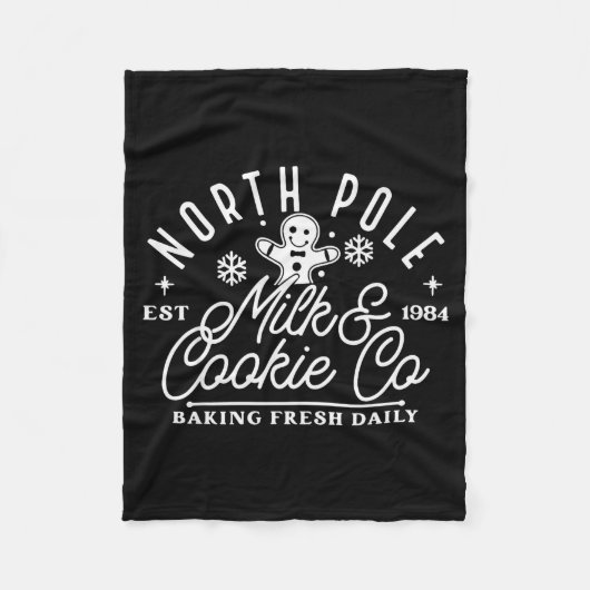 North Le Milk And Cookie Co Funny Baking Christmas Fleece Deken (Voorkant)