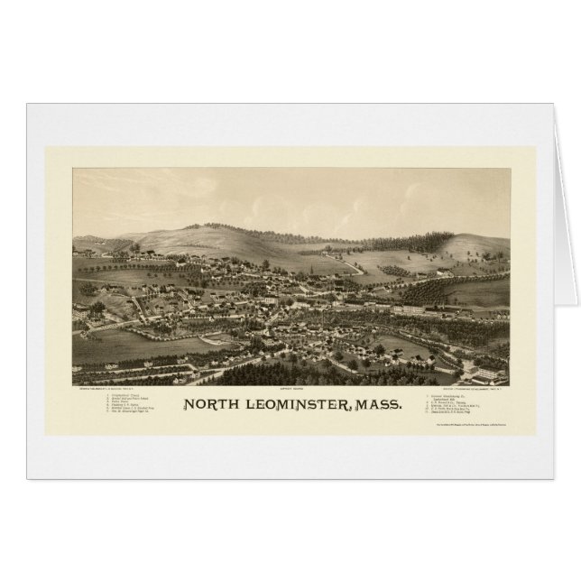 North Leominster, MA Panoramic Map - 1887 (Voorkant Horizontaal)