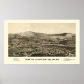 North Leominster, MA Panoramic Map - 1887 Poster (Voorkant)