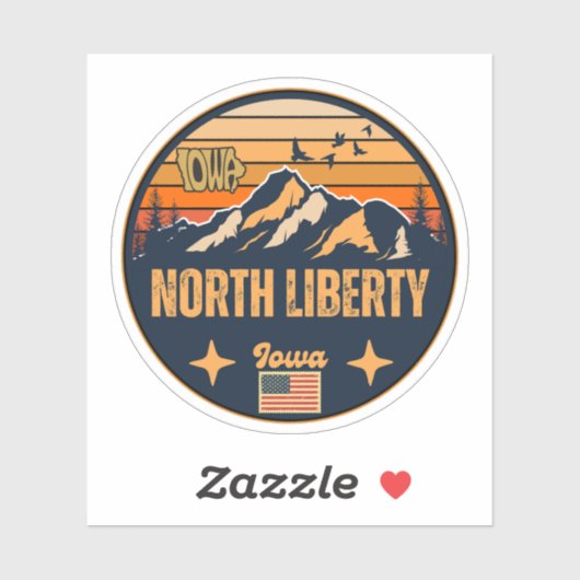 North Liberty, Iowa Sticker (Vel)