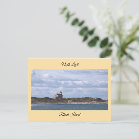 North Light Lighthouse Rhode Island Postcard Briefkaart (Staand voorkant)
