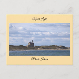 North Light Lighthouse Rhode Island Postcard Briefkaart