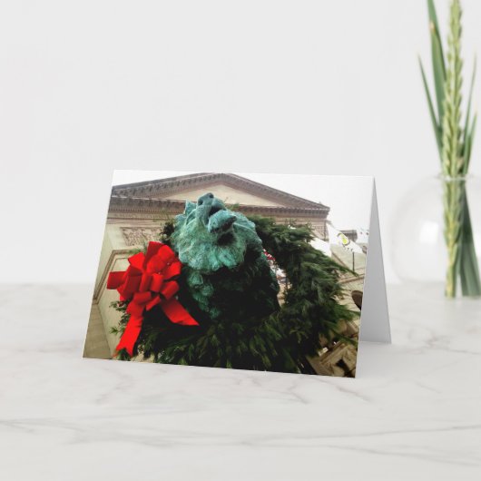 North Lion in het Art Institute of Chicago Feestdagen Kaart (Voorkant)