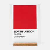 North London Gunner Rood - Witte achtergrond Acryl Bord (Voorkant)