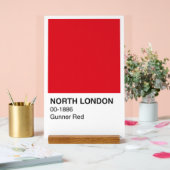 North London Gunner Rood - Witte achtergrond Acryl Bord (Huwelijk)