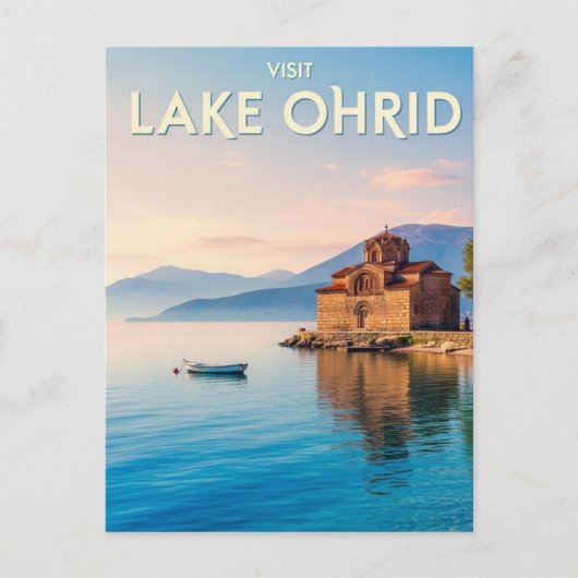 North Macedonia Lake Ohrid Travel Briefkaart (Voorkant)