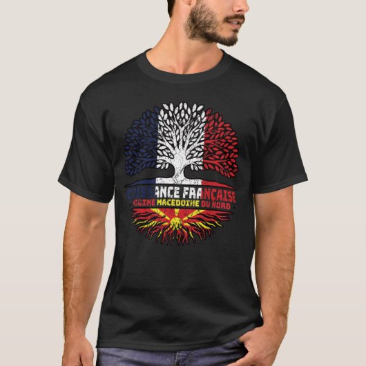 North Macedonia Macedonian French France Tree T-shirt (Voorkant)