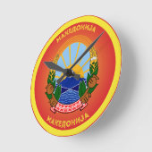 North Macedonia National Emblem Ronde Klok (Hoek)