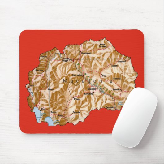 North Macedonië Map Mousepad Muismat (Met muis)