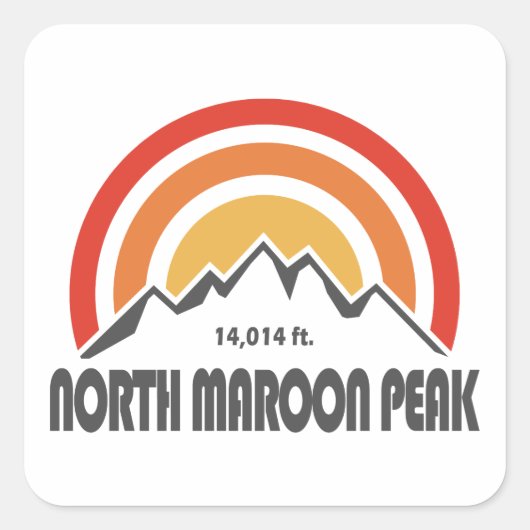 North Maroon Peak Vierkante Sticker (Voorkant)