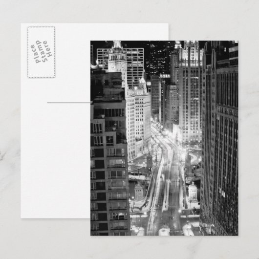 North Michigan Avenue in Chicago na de winter Briefkaart (Voorkant / Achterkant)