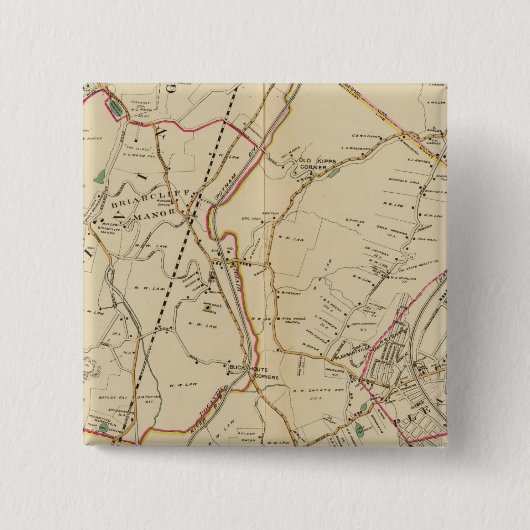 North New York City 4 Vierkante Button 5,1 Cm (Voorkant)