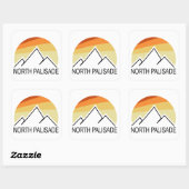 North Palisade California Retro Vierkante Sticker (Vel)