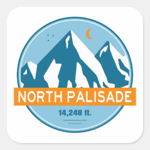 North Palisade California Stars Moon Vierkante Sticker
