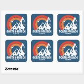 North Palisade California Sun Eagle Vierkante Sticker (Vel)