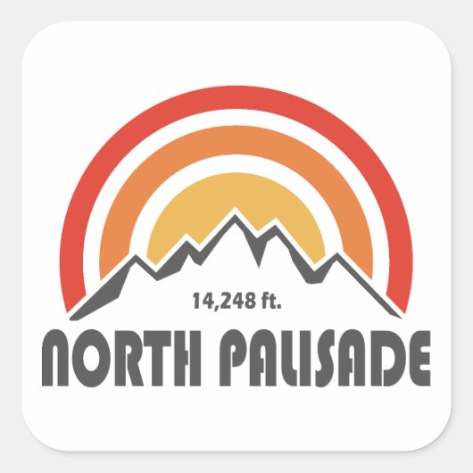 North Palisade Californië Vierkante Sticker (Voorkant)