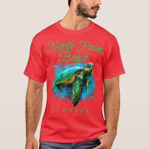 North Palm Beach Florida Waterverf Zee Schildpad T-shirt