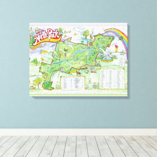 North Park Map - Allegheny County, Pittsburgh, PA Canvas Afdruk (Insitu (Houten vloer))