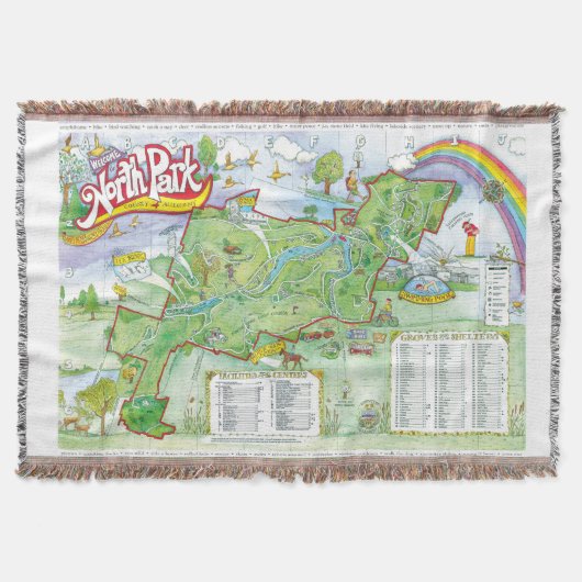 North Park Map Blanket - Pittsburgh, PA Deken (Voorkant)
