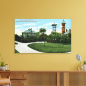 North Park Uitzicht of Brownell School, Fire Canvas Afdruk (Insitu (Woonkamer))