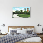 North Park Uitzicht of Brownell School, Fire Canvas Afdruk (Insitu (Slaapkamer))