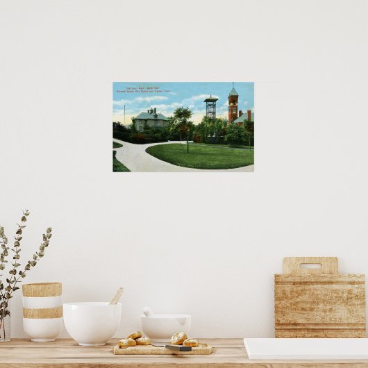 North Park Uitzicht of Brownell School, Fire Poster (Keuken)