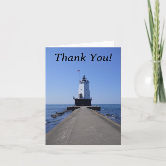 North Pierhead Lighthouse Thank You Card Bedankkaart (Voorkant)