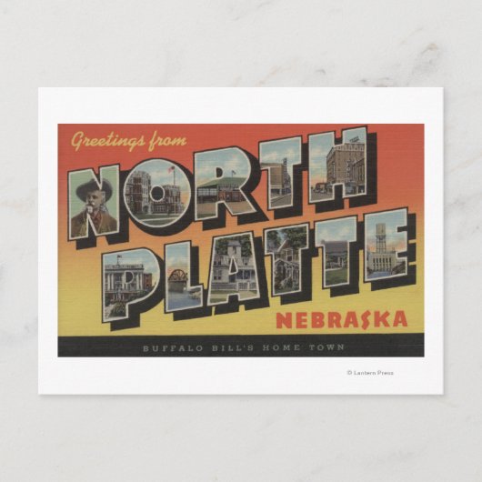 North Platte, Nebraska - Grote letterscènes Briefkaart (Voorkant)