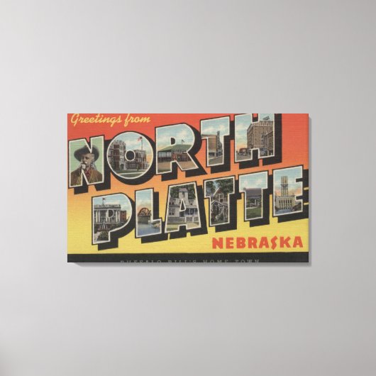 North Platte, Nebraska - Grote letterscènes Canvas Afdruk (Voorkant)