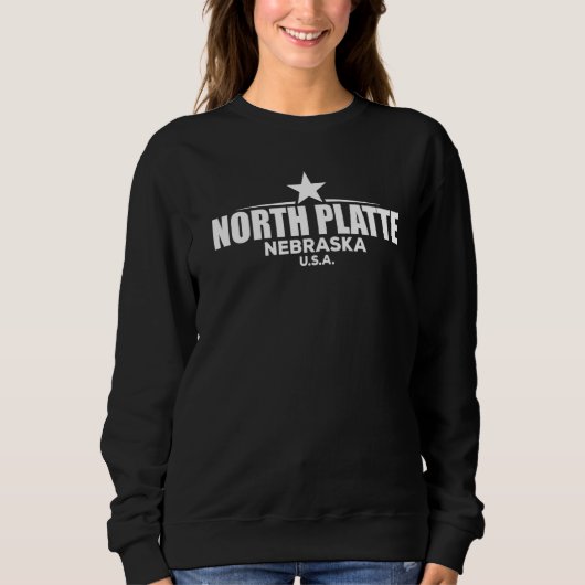 North Platte Nebraska Retro Ouderwets Trui (Voorkant)