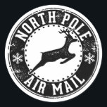 North Pole Air Mail Christmas Favor Cadeau Cadeau Ronde Sticker<br><div class="desc">North Pole Air Mail Kerststempel Classic ronde Stickers.</div>