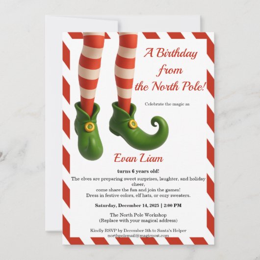 North Pole Birthday Magic | Enchanted Elf Kaart (Voorkant)