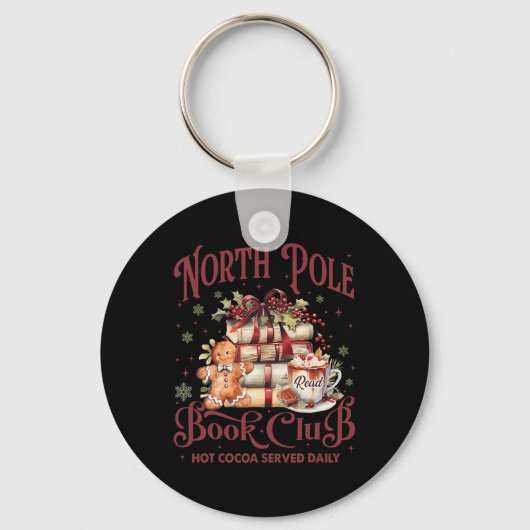 North Pole Book Club Hot Cacao Rendieren Bibliothe Sleutelhanger (Voorkant)