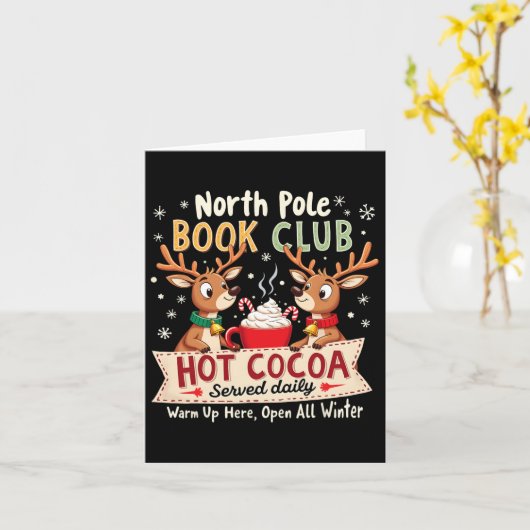 North Pole Book Club Hot Cocoa geserveerd dagelijk Kaart (Gele Bloem)